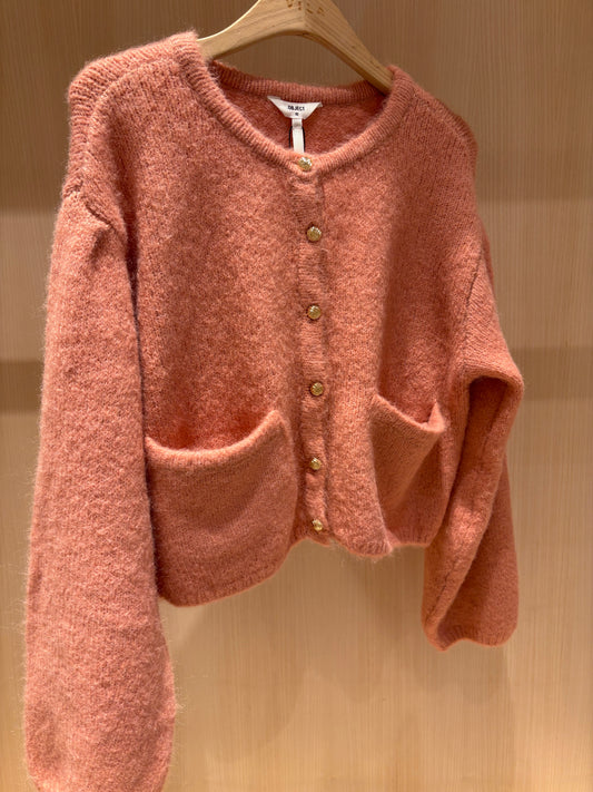 OBJSAGGIA Knit Cardigan - Rose Elegance