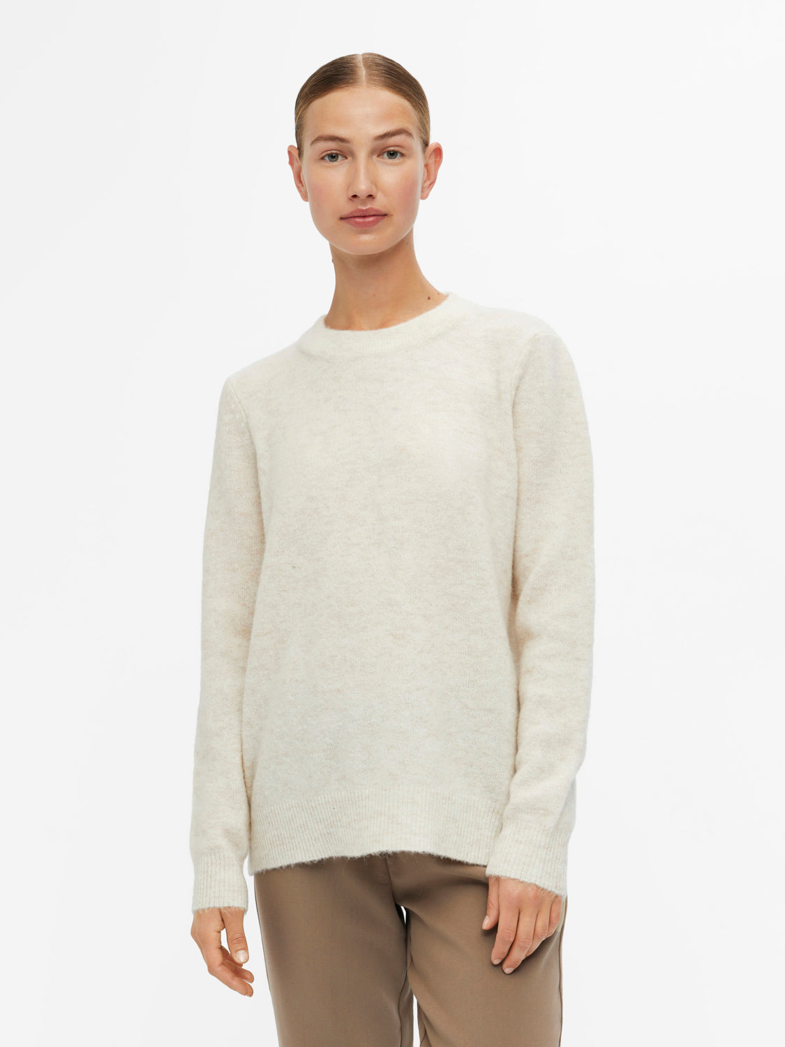 OBJELLIE Pullover - Sandshell