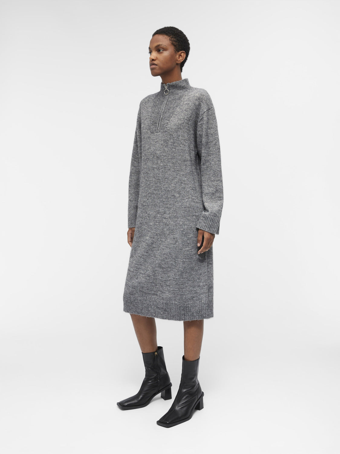 OBJMINNA Dress - Dark Grey Melange