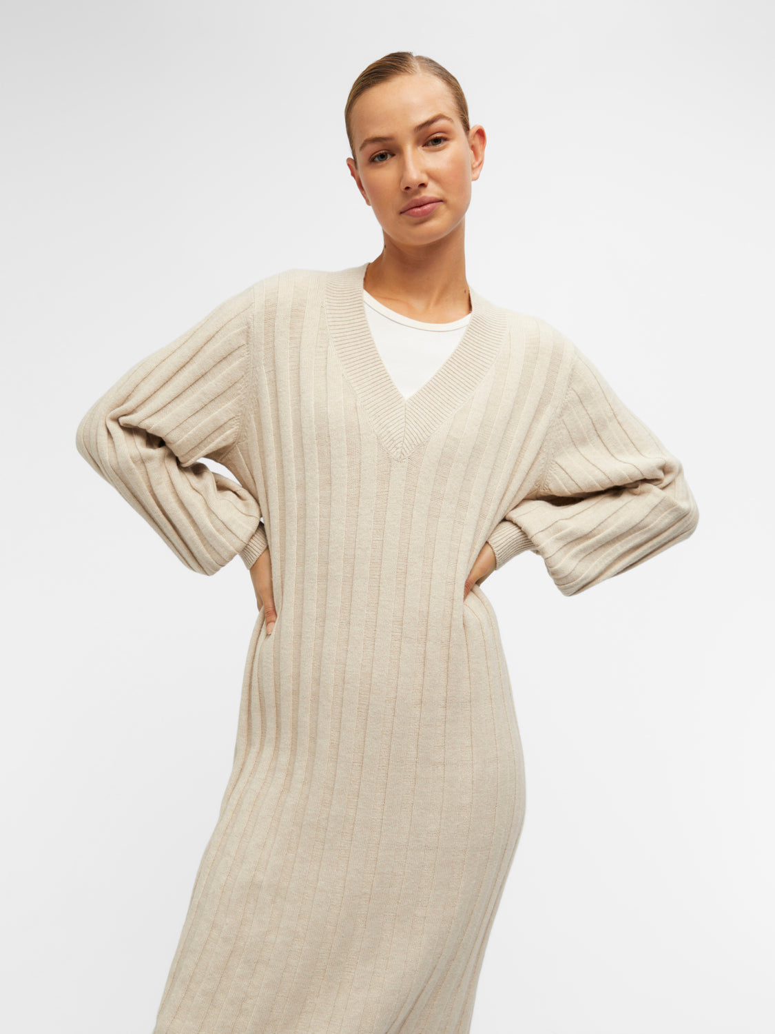 OBJALICE Dress - Silver Gray